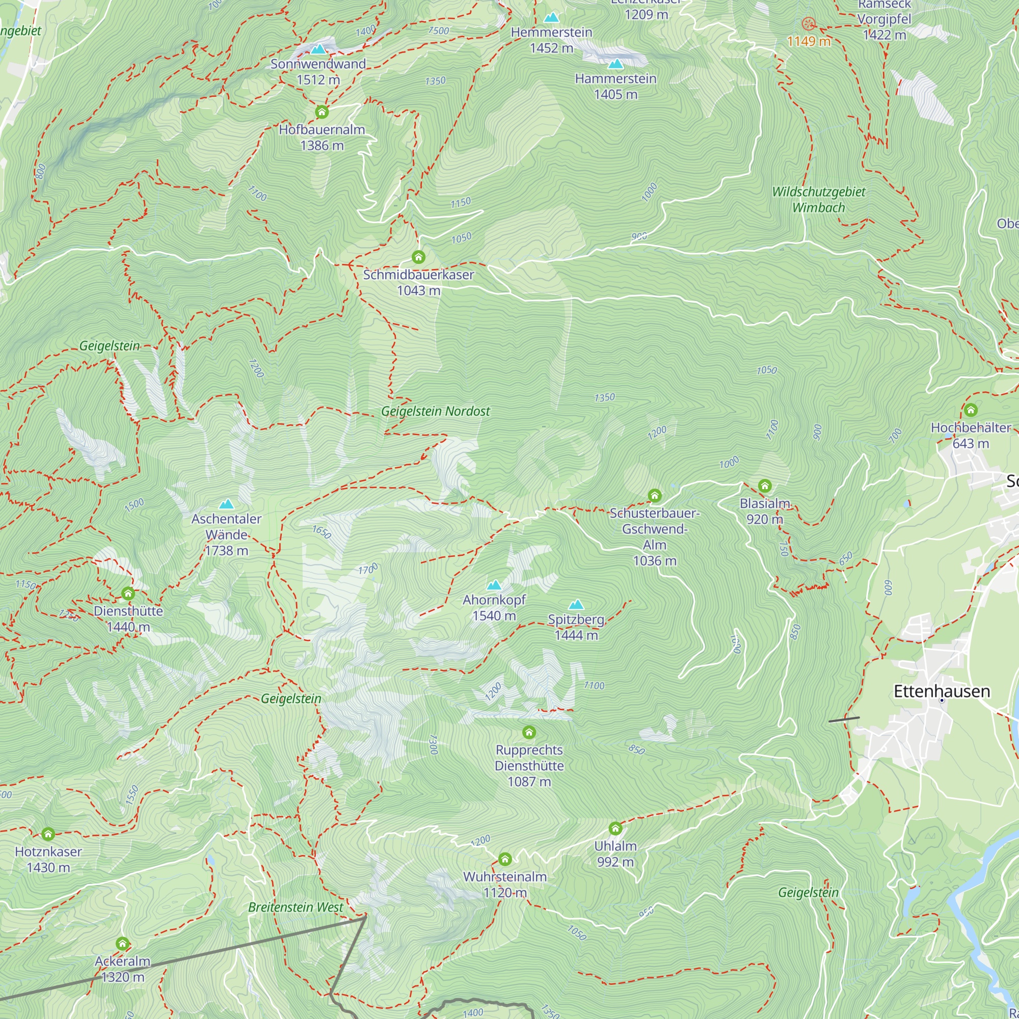 Haidenholz Alm map