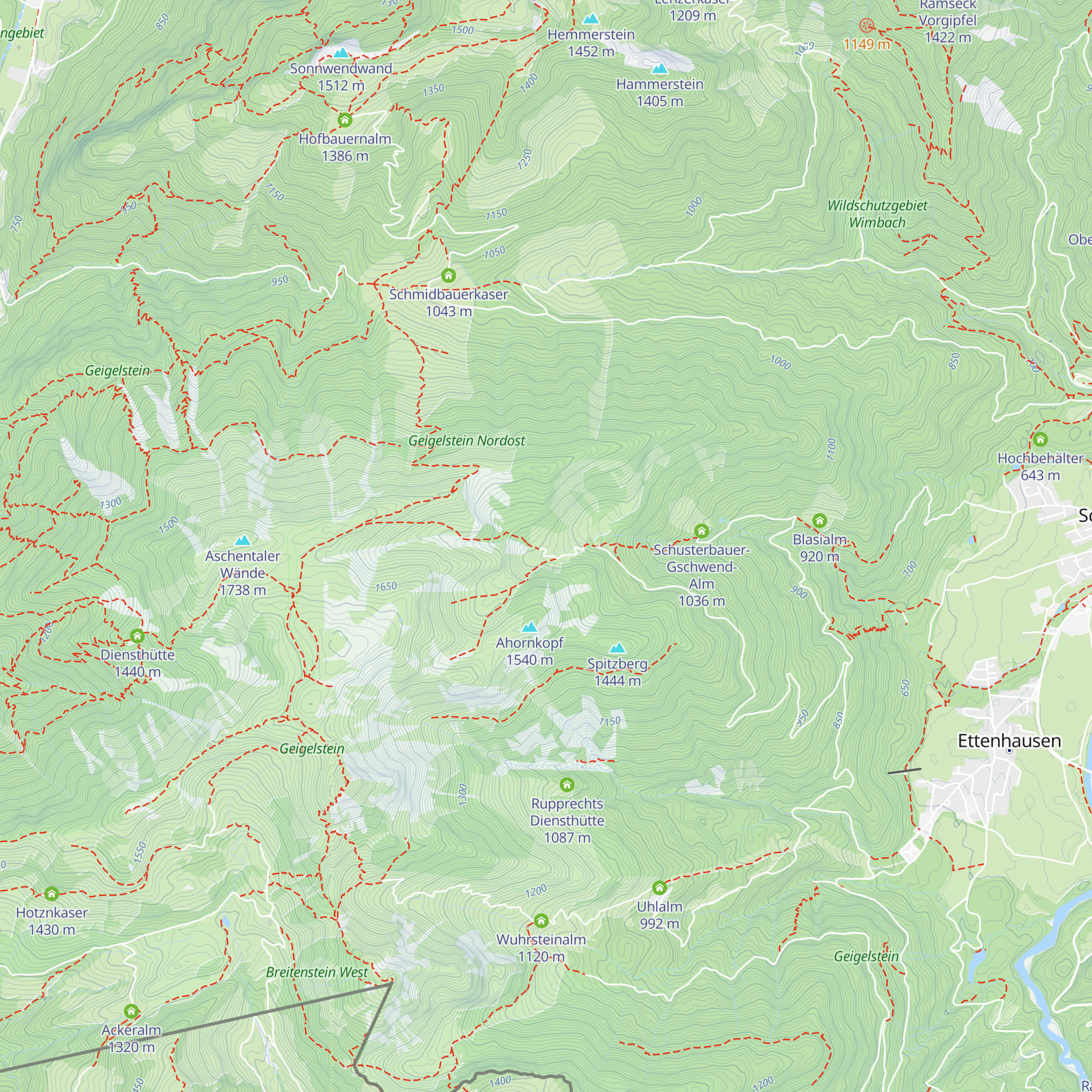 Haidenholz Alm map