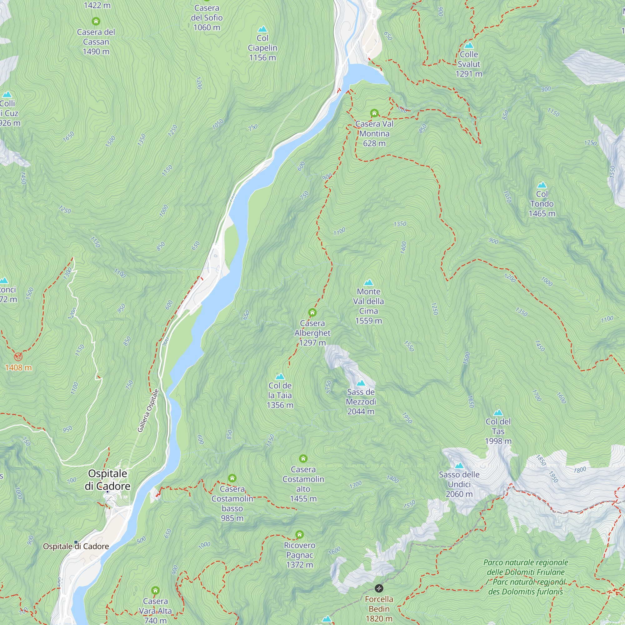 Casera Alberghet map