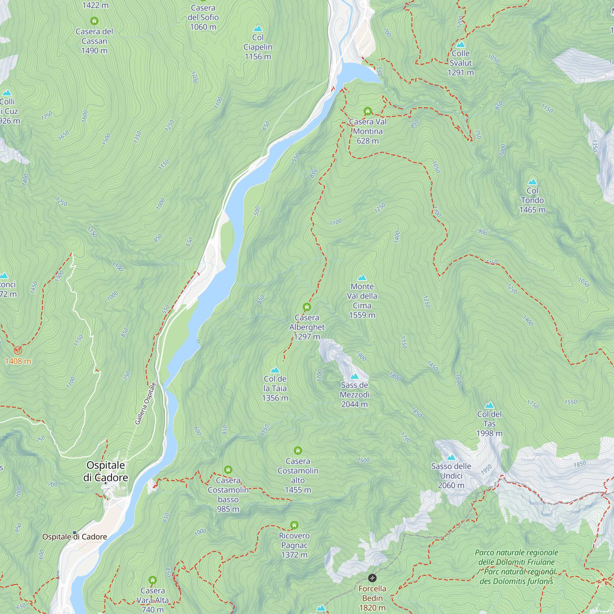 Casera Alberghet map
