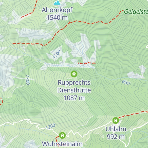 Map of Rupprechts Diensthütte