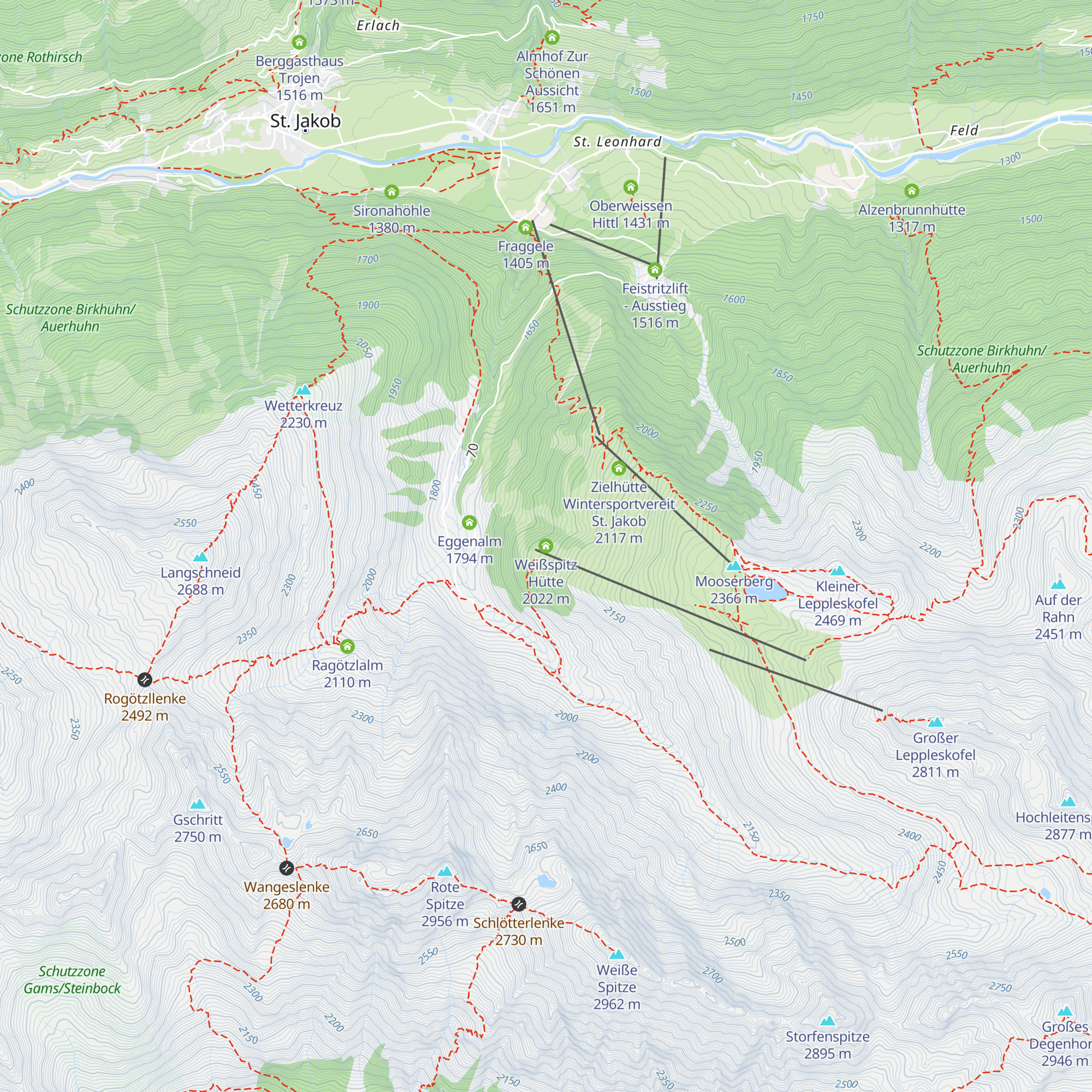 Weißspitz Hütte map