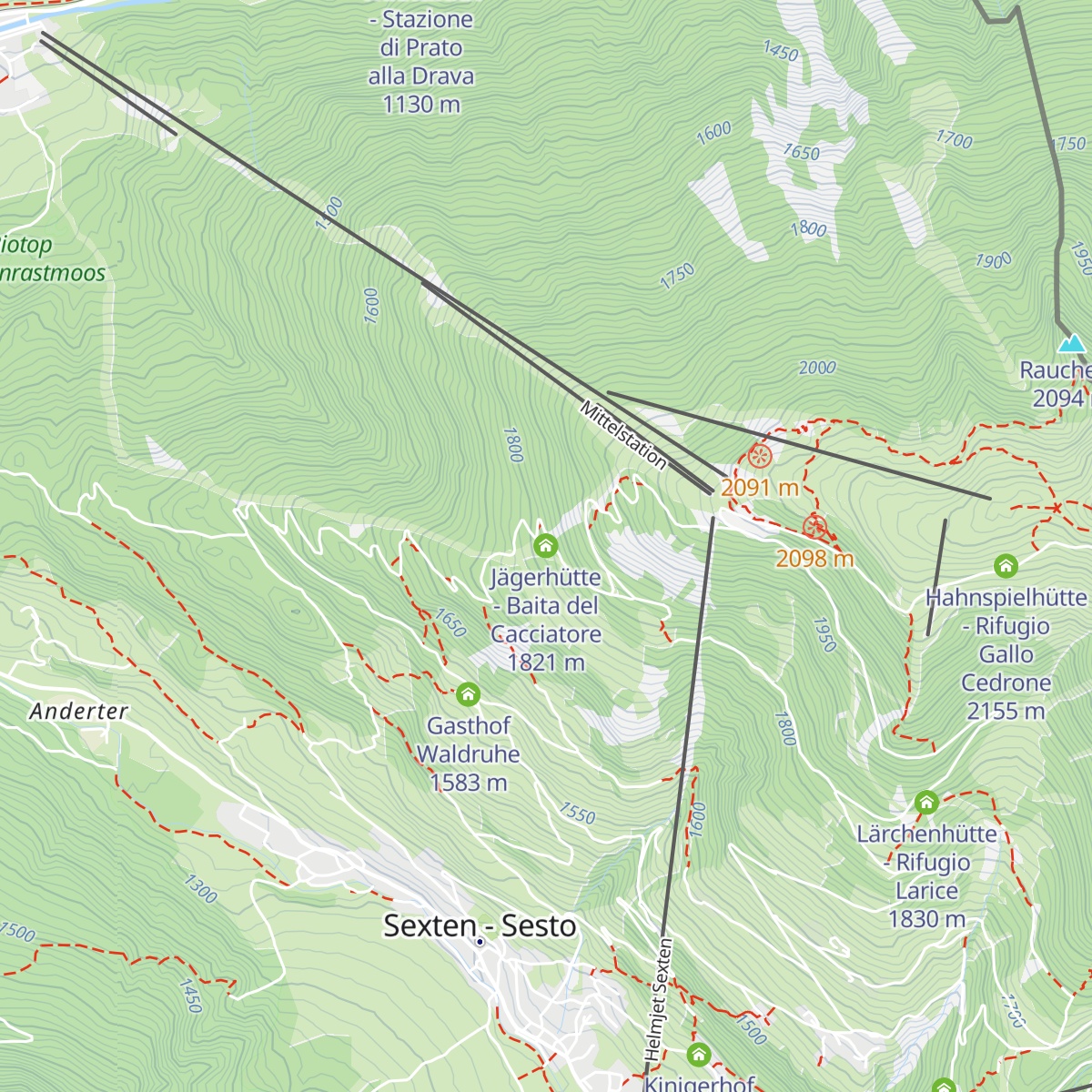 Jägerhütte - Baita del Cacciatore map