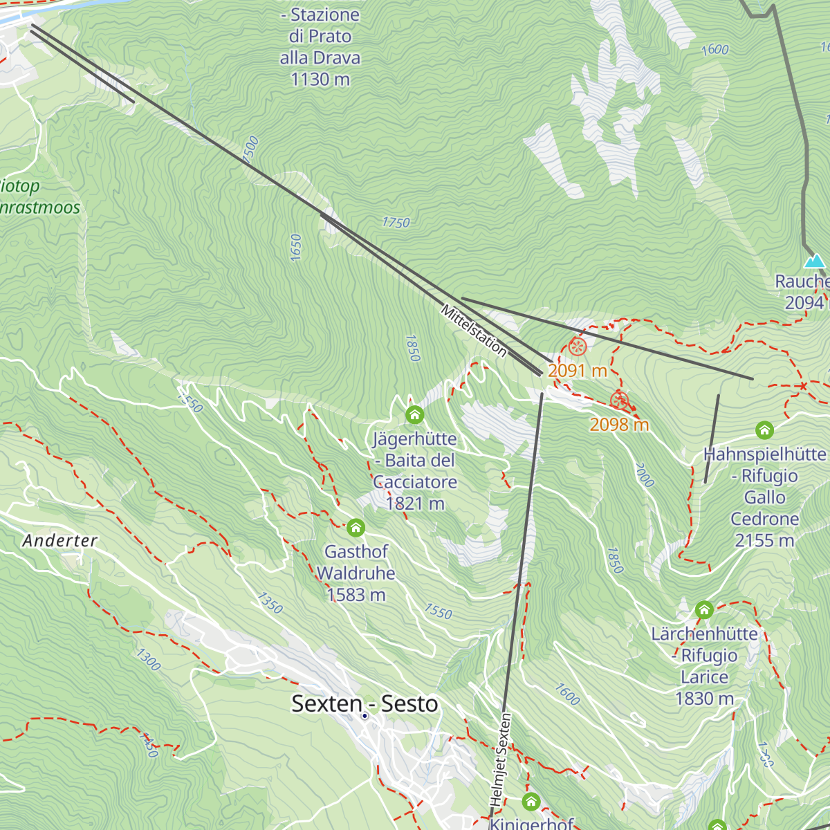 Jägerhütte - Baita del Cacciatore map