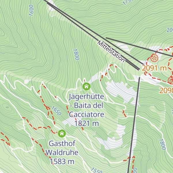 Map of Jägerhütte - Baita del Cacciatore