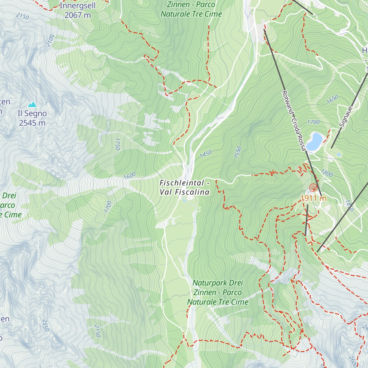 Fischleinbodenhütte - Rifugio Piano Fiscalino map