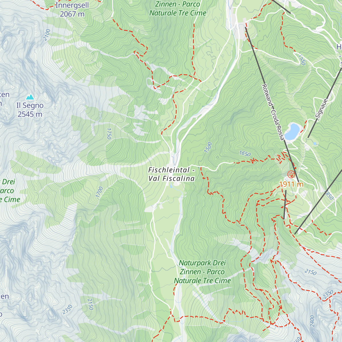 Fischleinbodenhütte - Rifugio Piano Fiscalino map