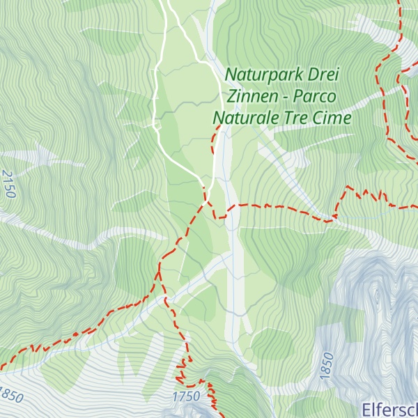 Map of Talschlusshütte Fischleintal - Rifugio Fondovalle Val Fiscalina