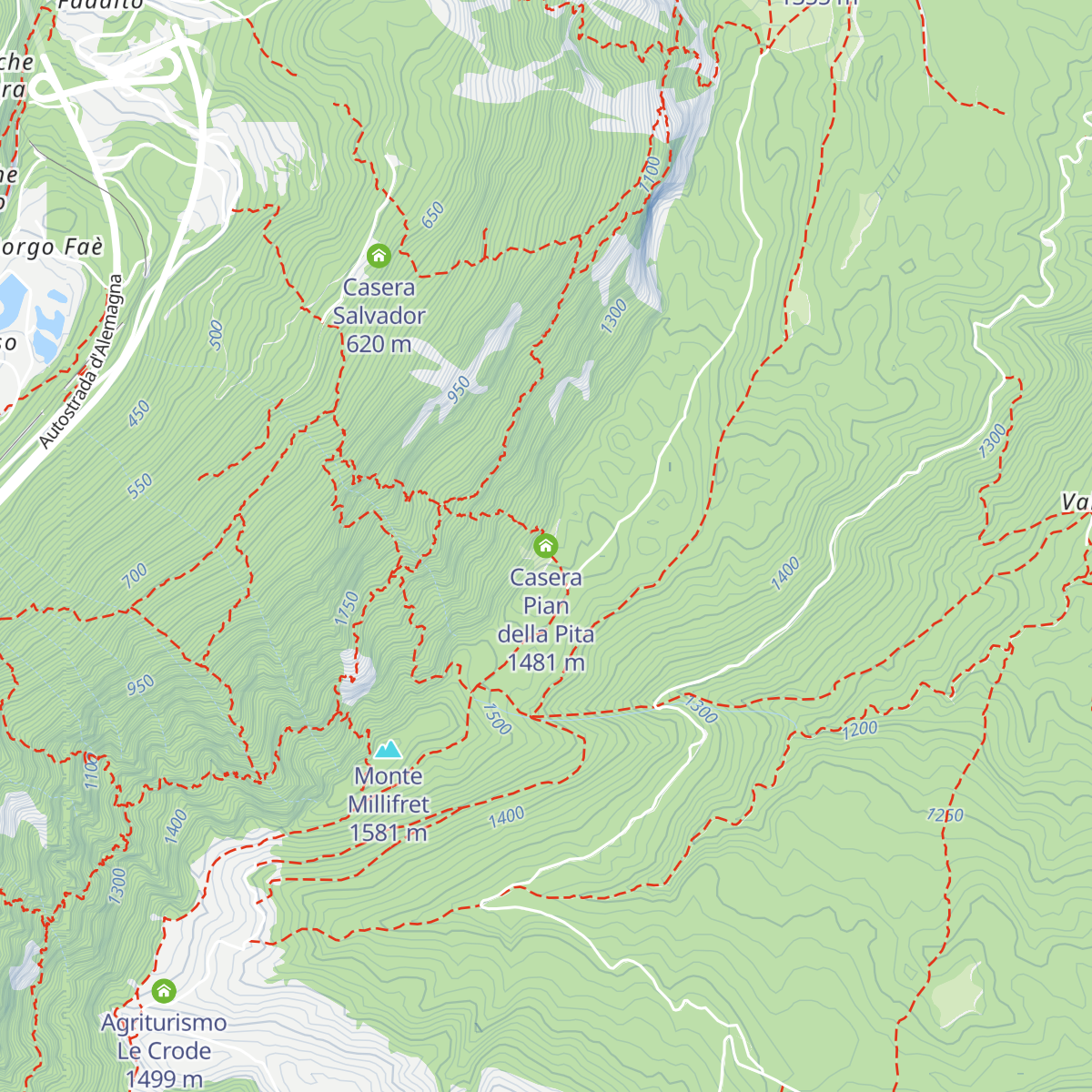 Casera Pian della Pita map