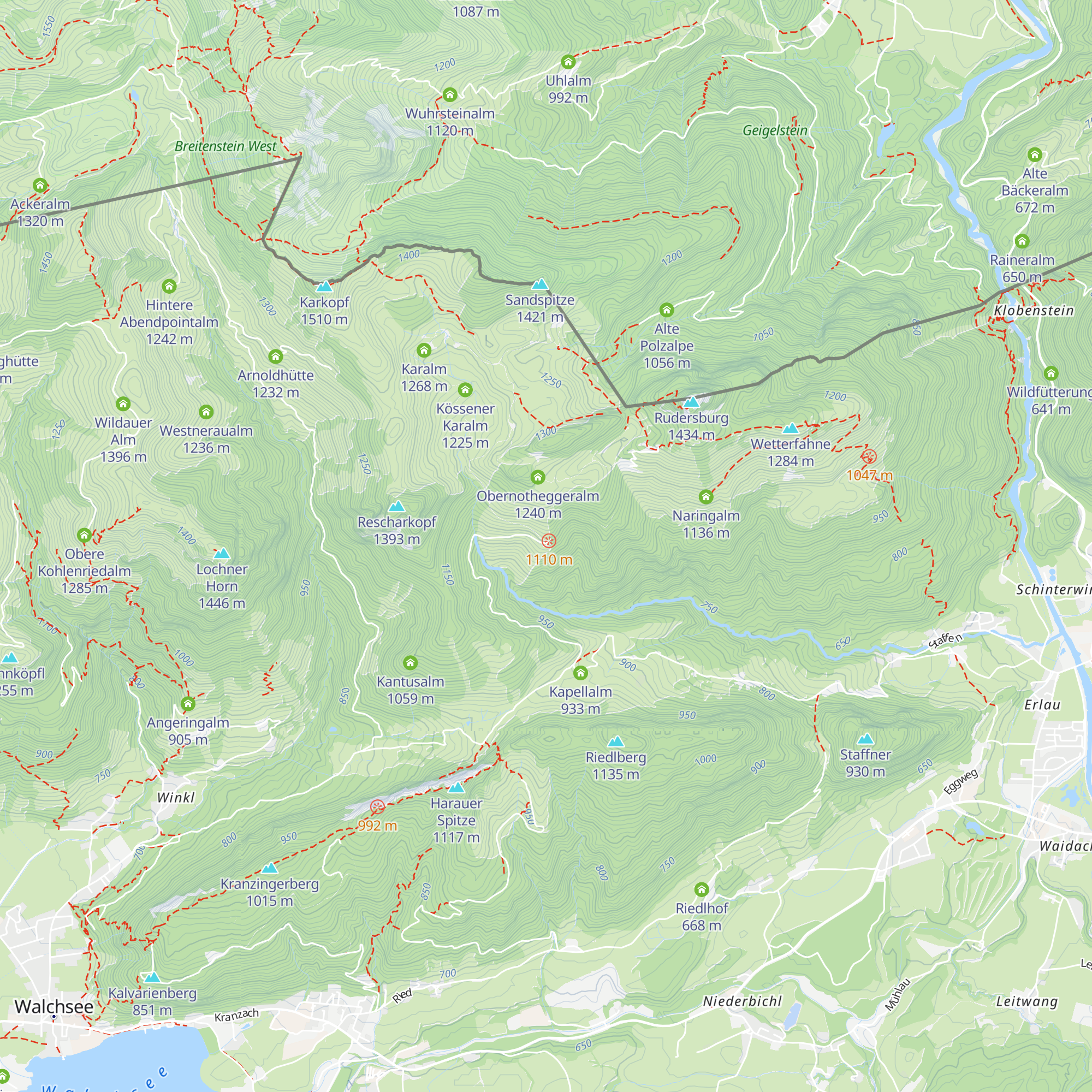 Unternotheggeralm map