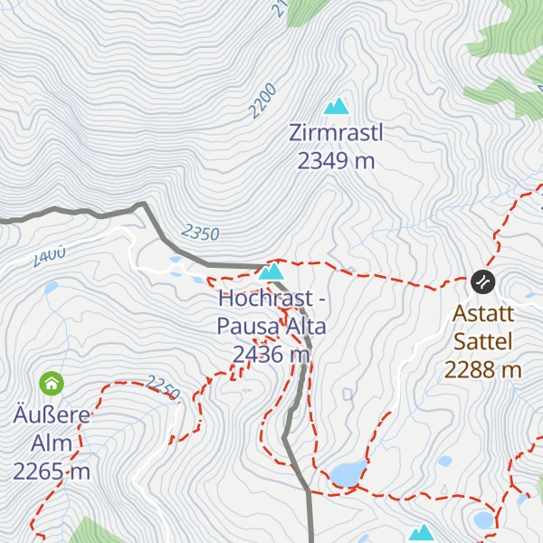 Map of Hochrast - Pausa Alta