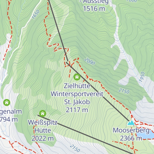 Map of Zielhütte Wintersportvereit St. Jakob