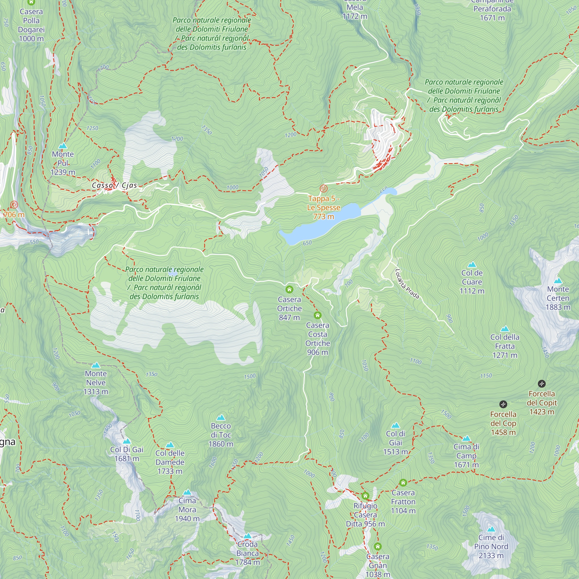 Casera Ortiche map