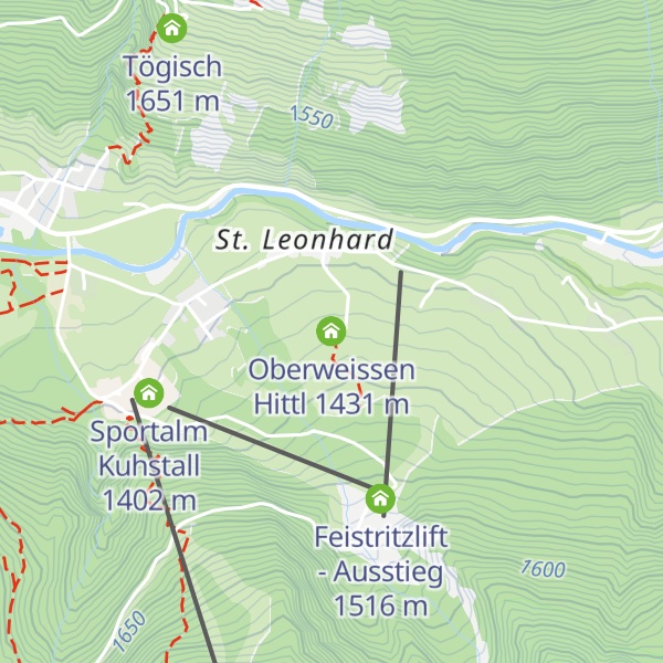 Map of Oberweissen Hittl