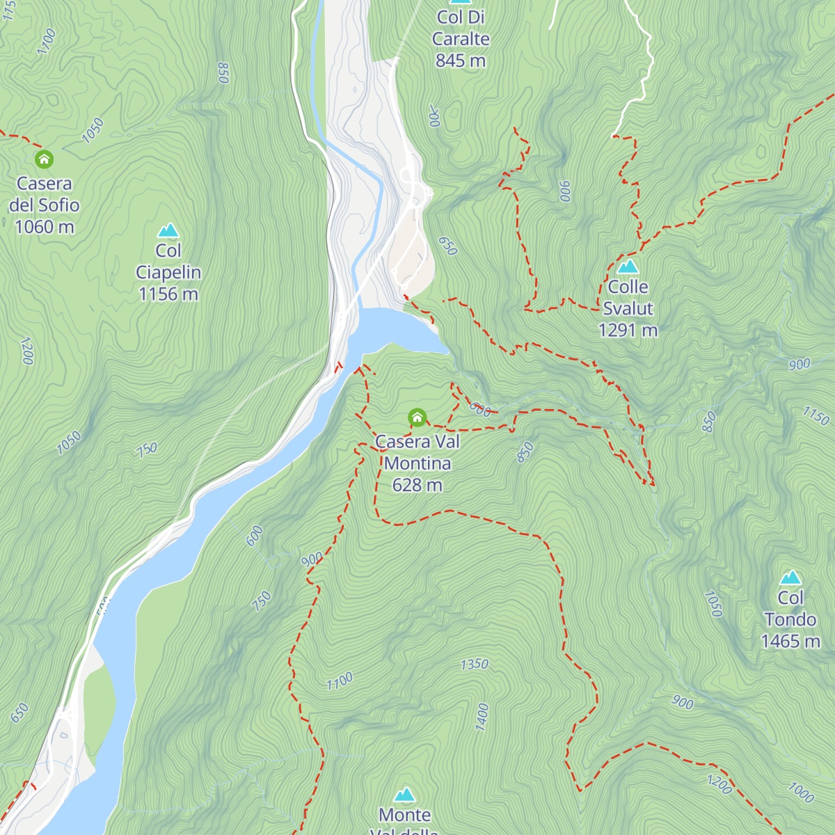 Casera Val Montina map