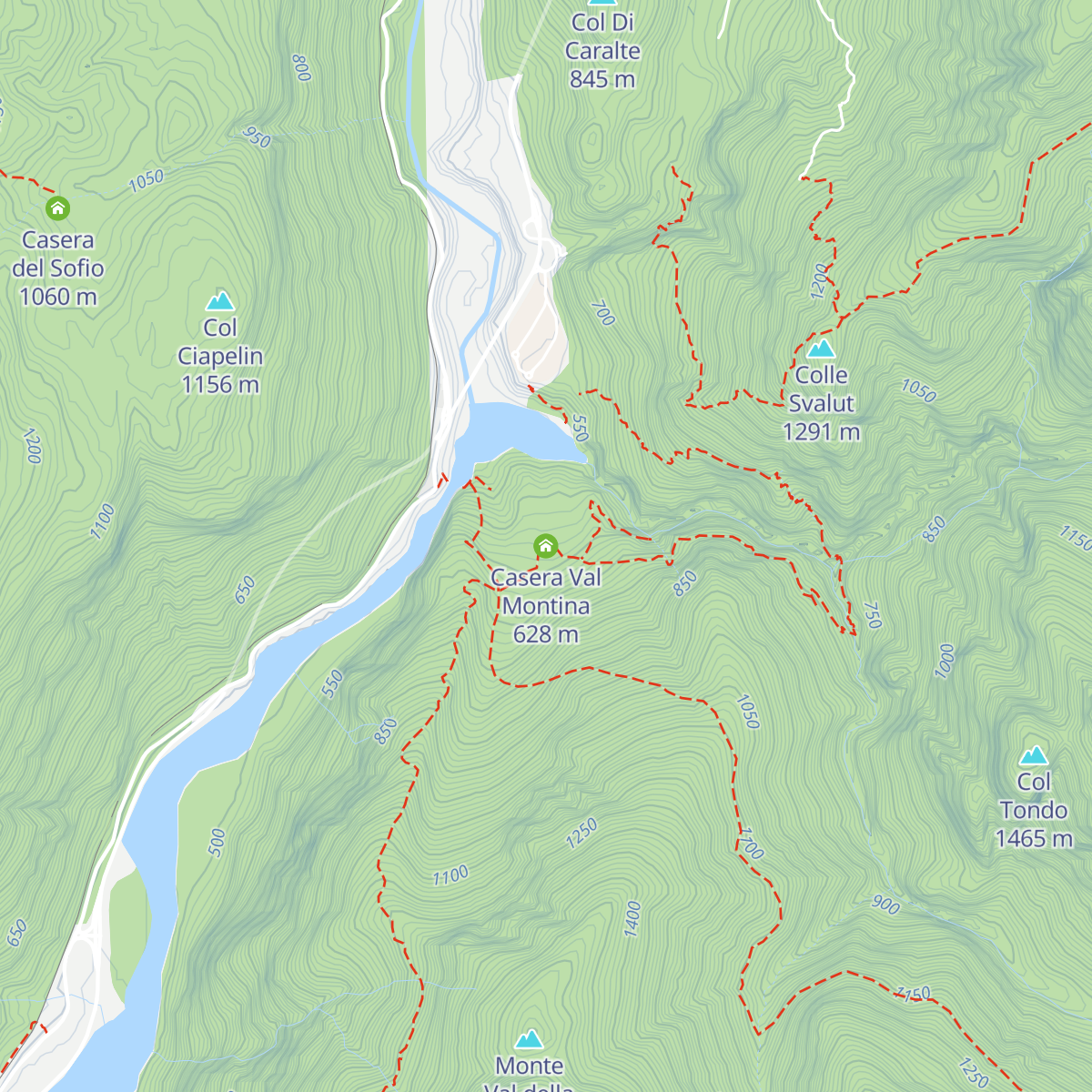 Casera Val Montina map