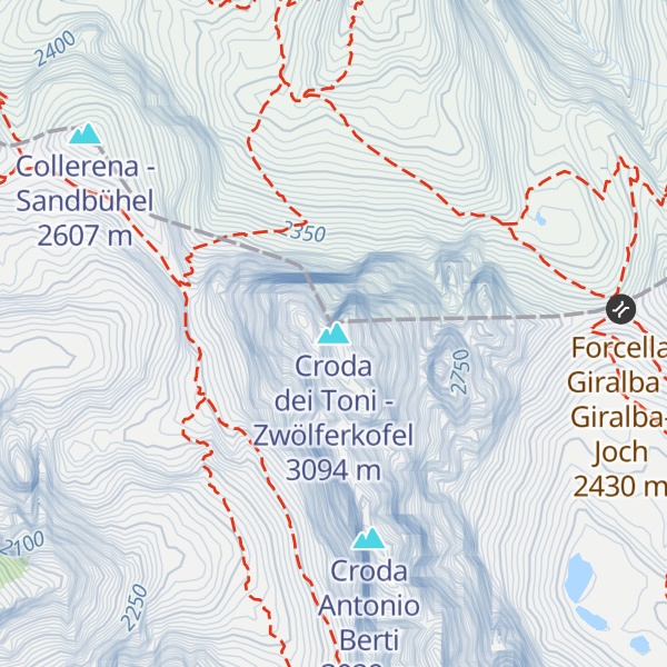 Map of Croda dei Toni - Zwölferkofel