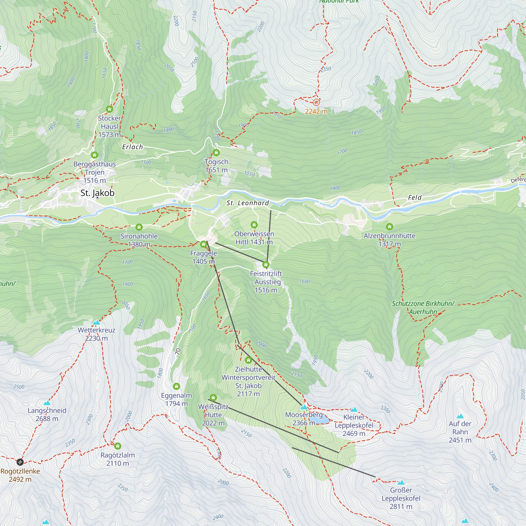 St. Leonhardlift Ausstieg map