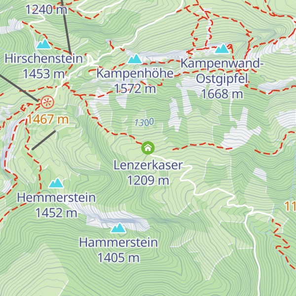 Map of Lenzerkaser