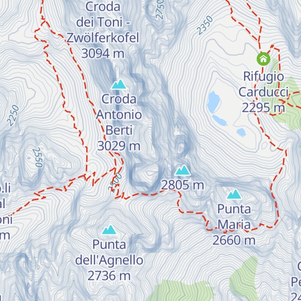 Map of Cima d'Auronzo