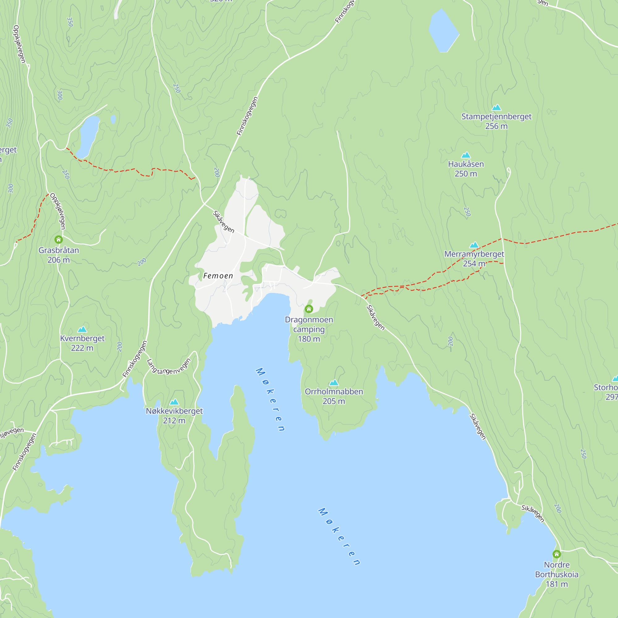 Dragonmoen camping map