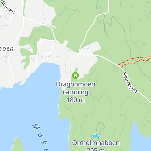 Map of Dragonmoen camping