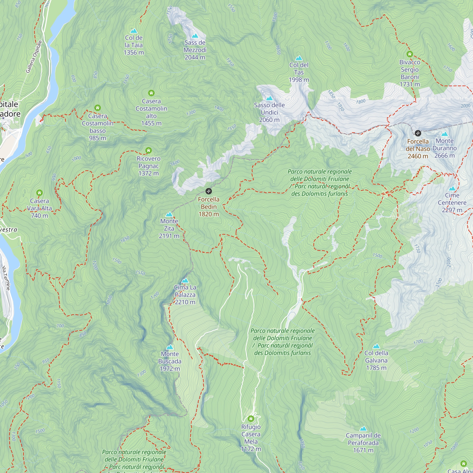 Ricovero Casera Bedin di Sopra map