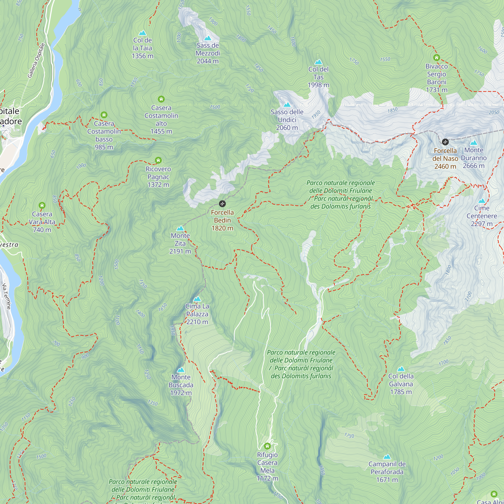 Ricovero Casera Bedin di Sopra map