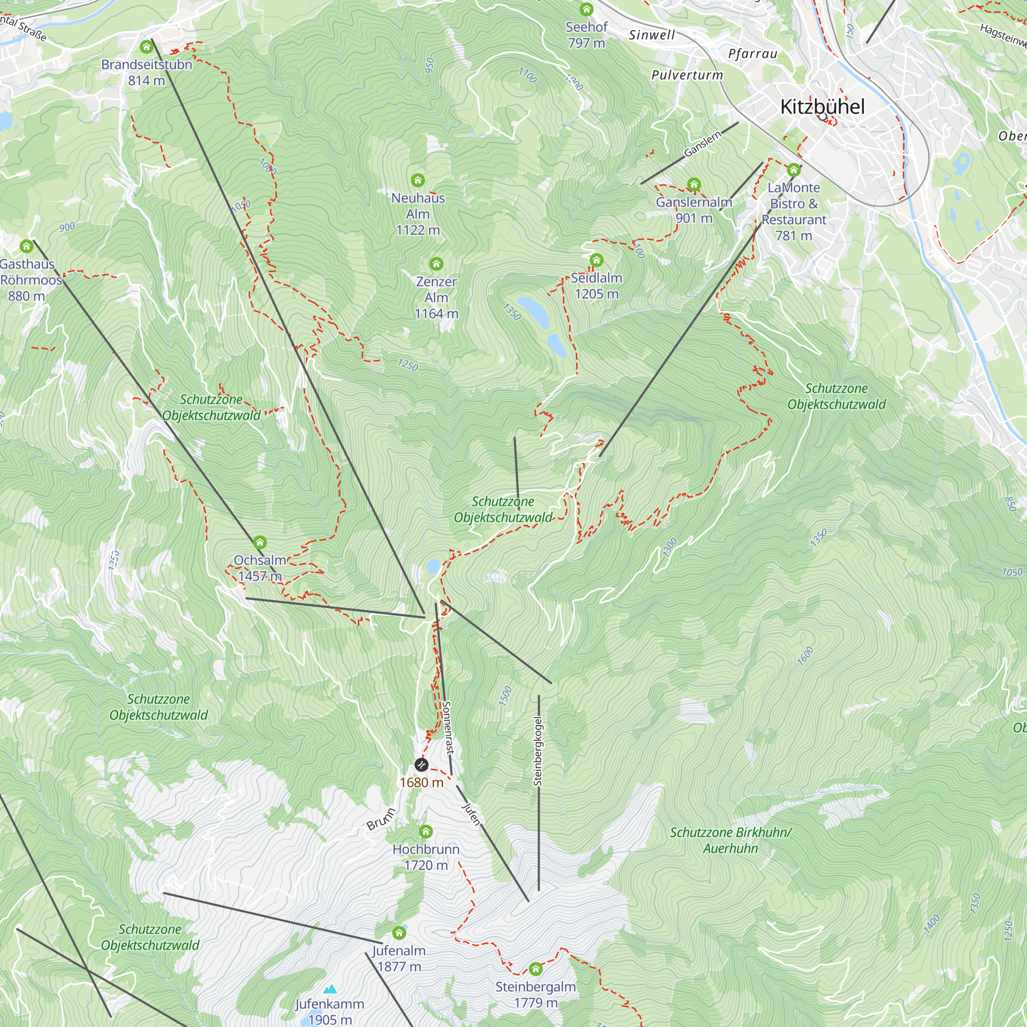 Hahnenkamm Stüberl map