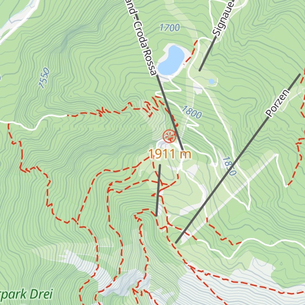 Map of Rotwandwiesenhütte - Rifugio Prati di Croda Rossa