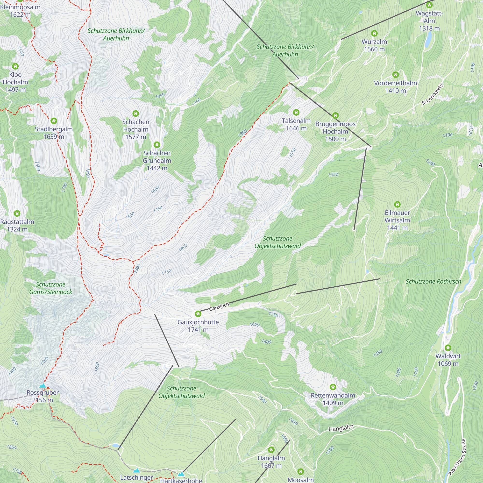 Gaux Niederalm map