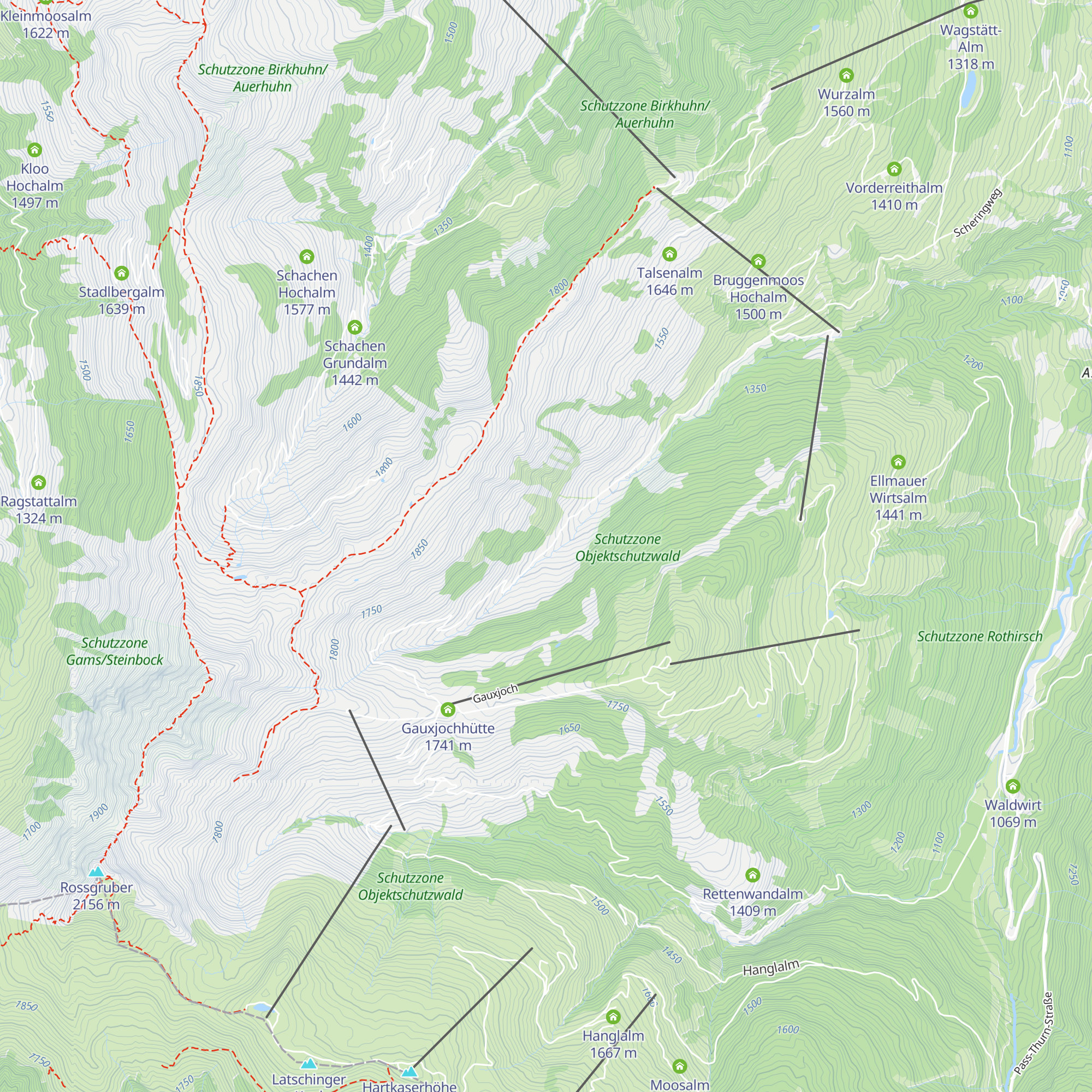 Gaux Niederalm map