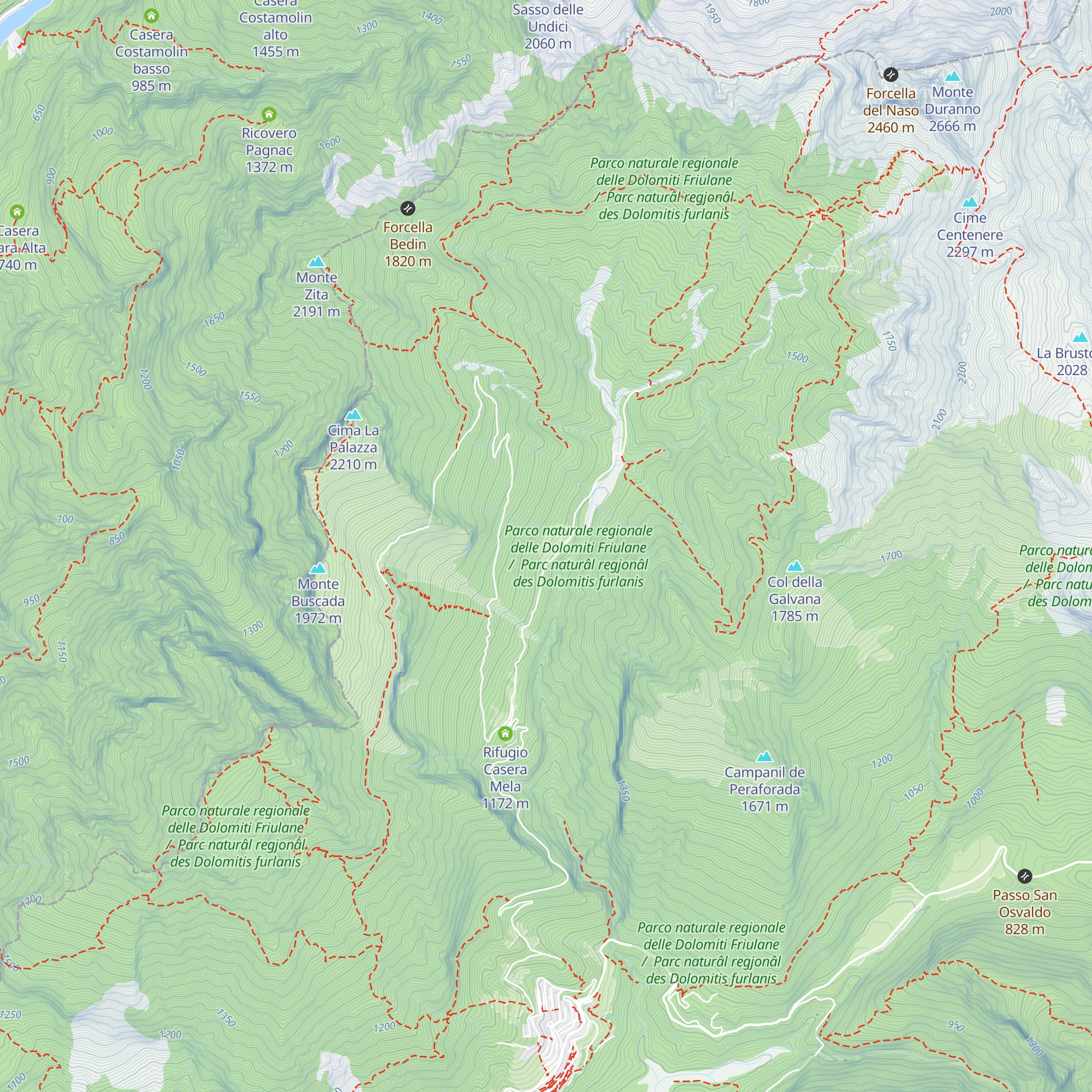 Casera Ferrera map