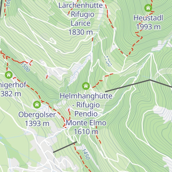Map of Helmhanghütte - Rifugio Pendio Monte Elmo