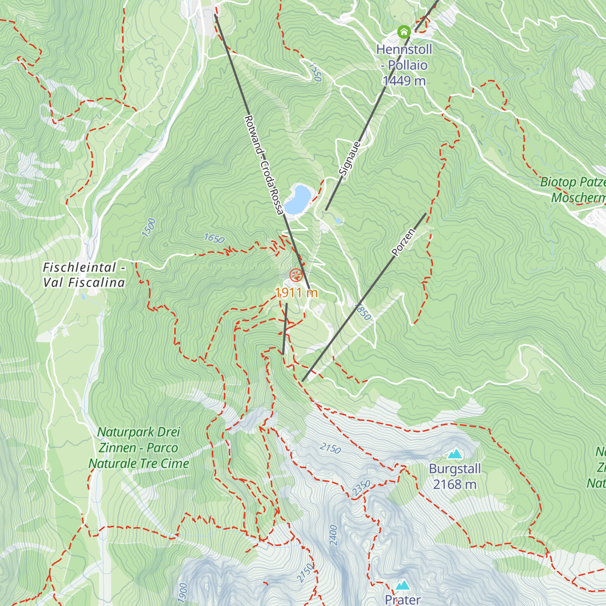 Rudi-Hütte - Rifugio Rudi map