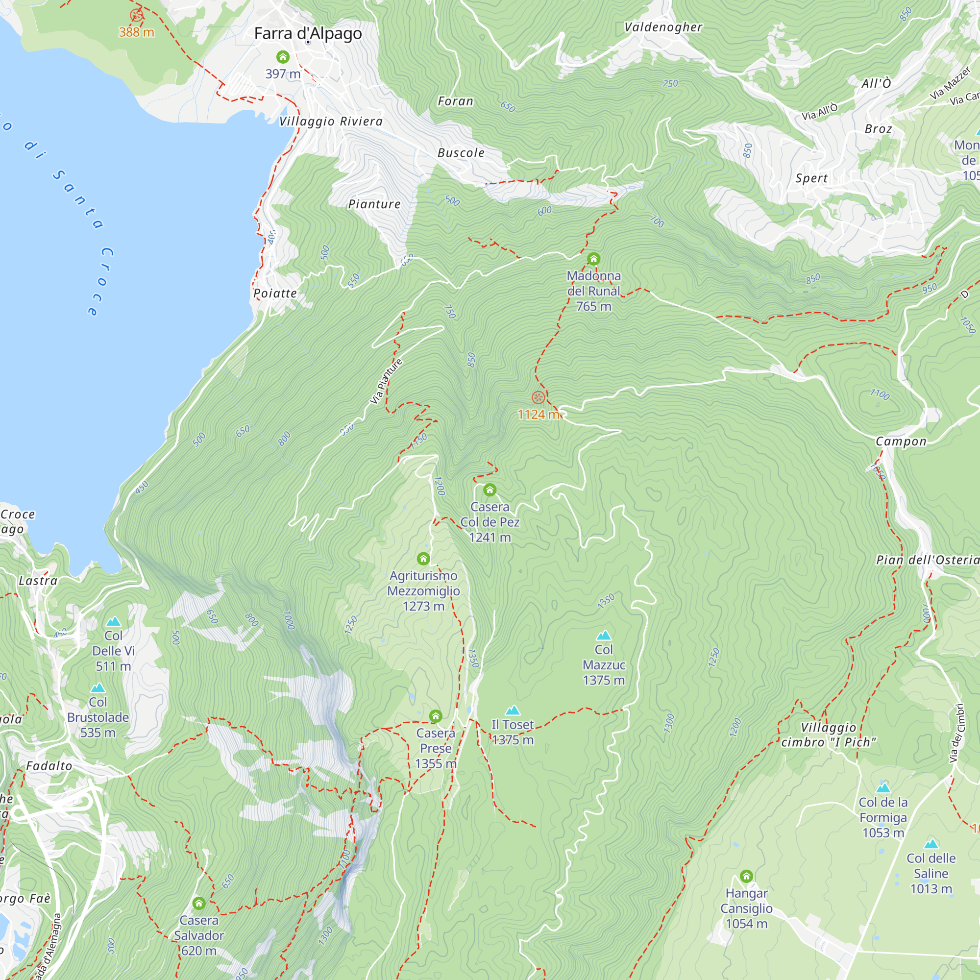Casera Col de Pez map