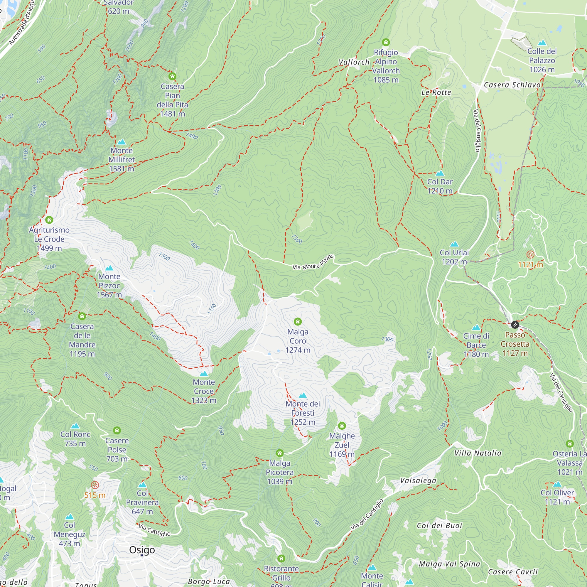 Casa forestale di Cadolten map
