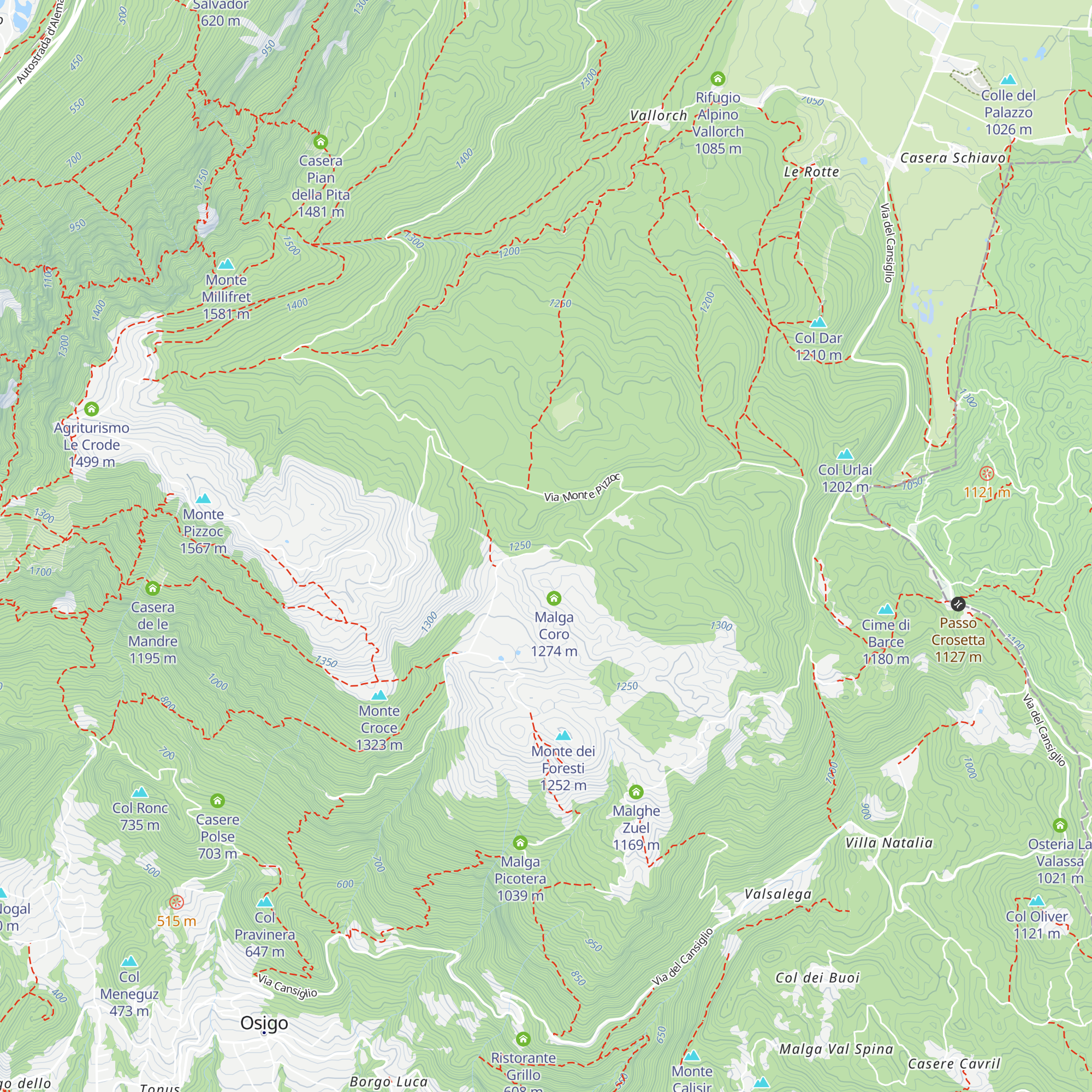 Casa forestale di Cadolten map