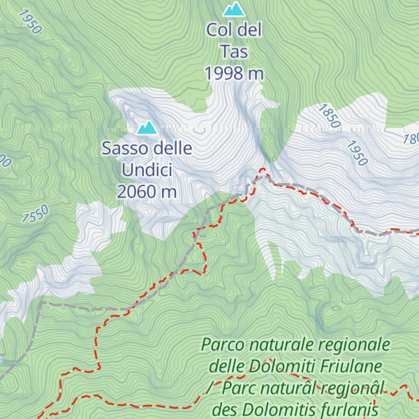 Map of Sass di Ruditia