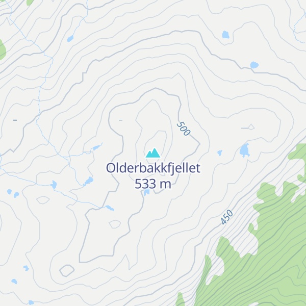 Map of Olderbakkfjellet