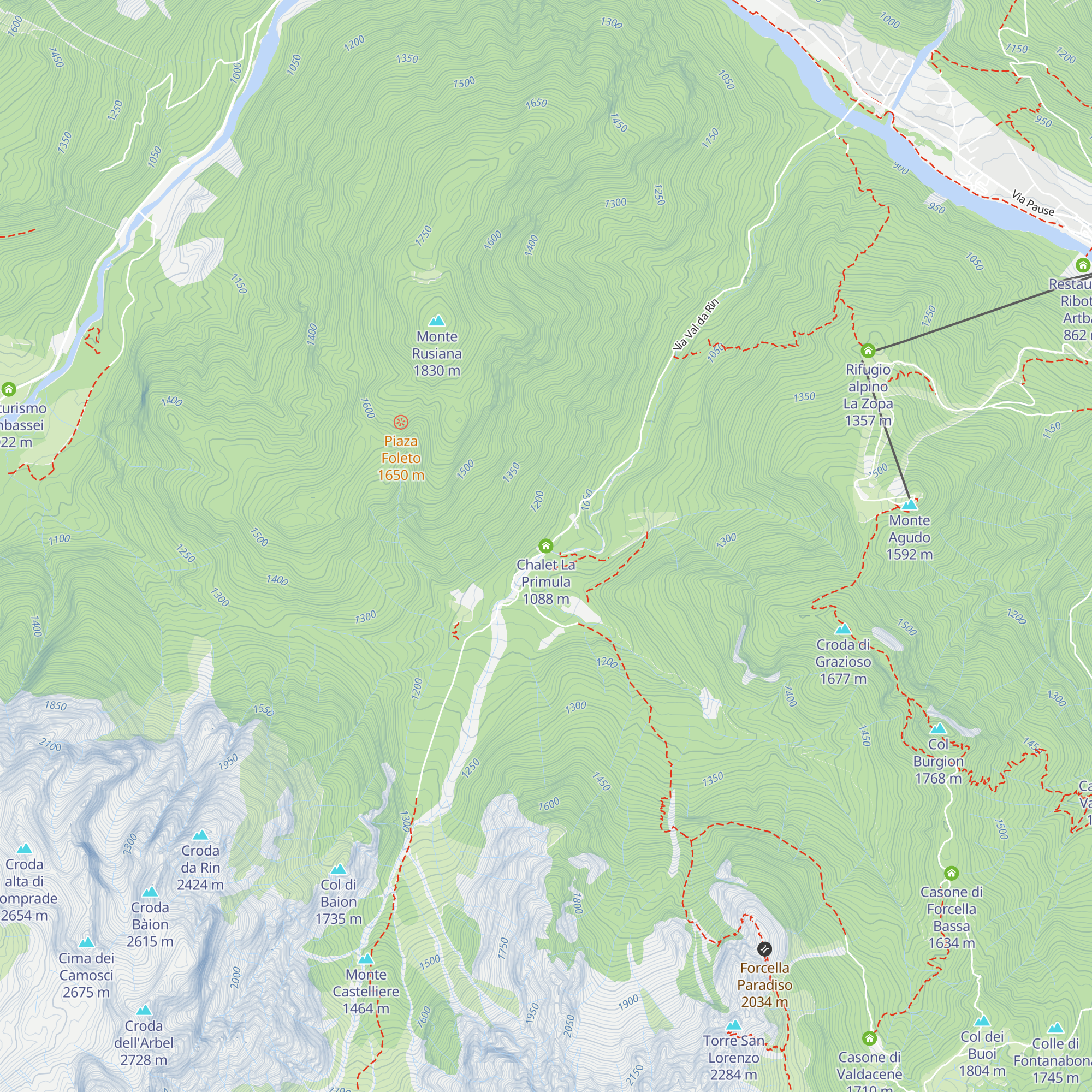 Chalet La Primula map