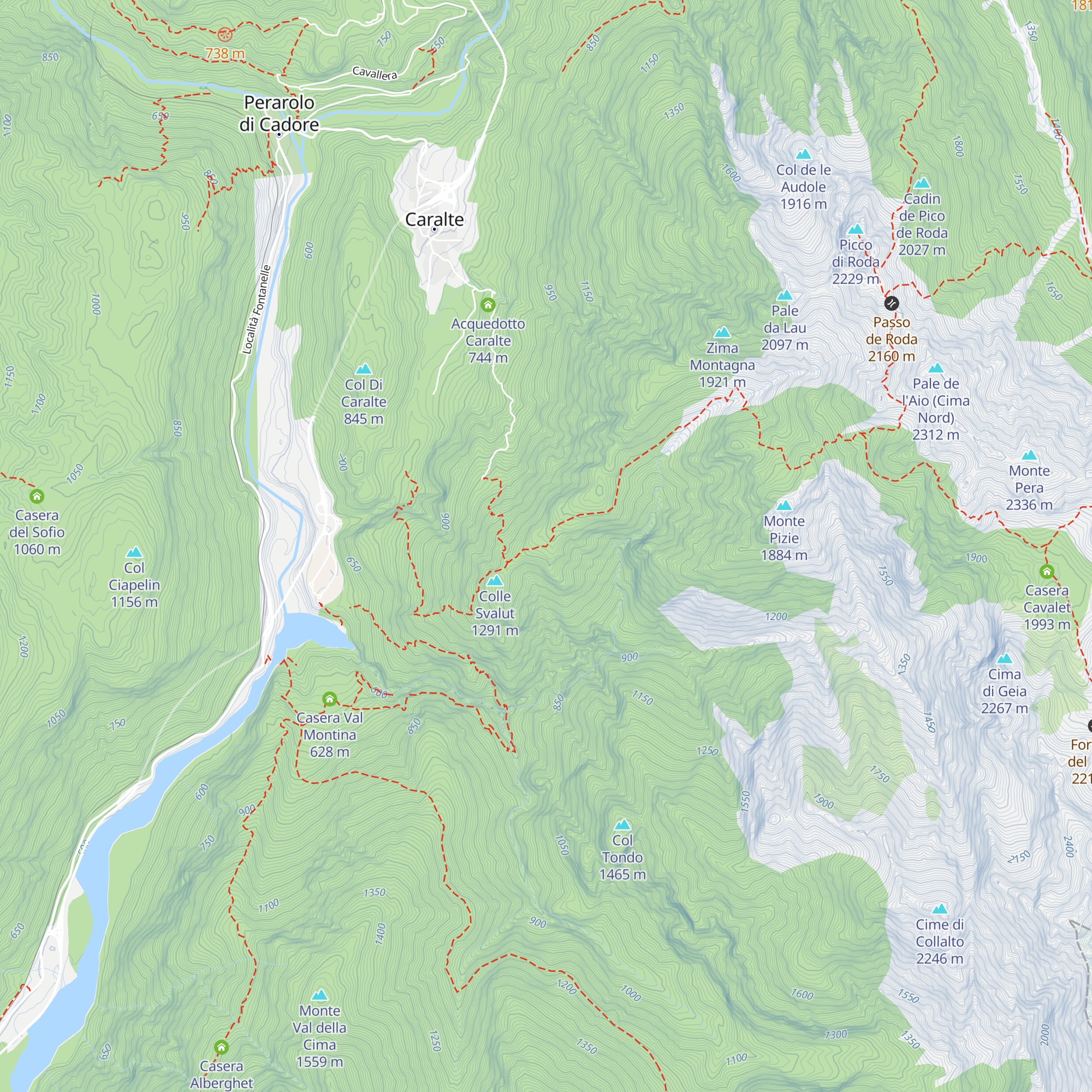 Casera Cima Montagna 1333 map