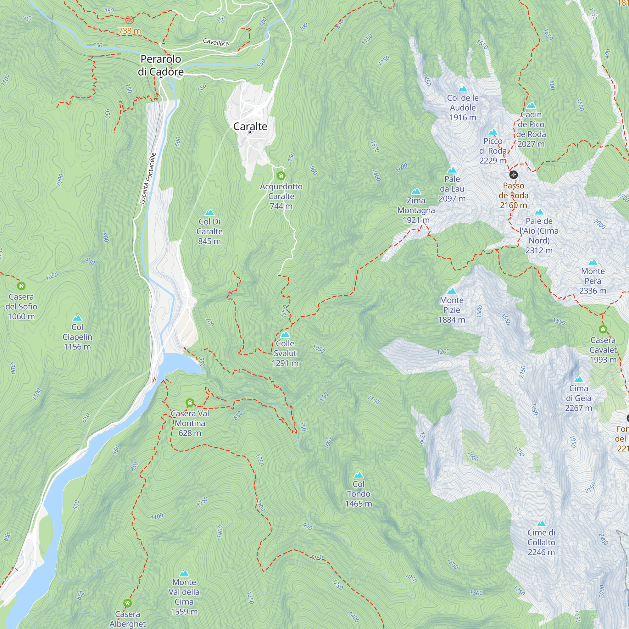 Casera Cima Montagna 1333 map