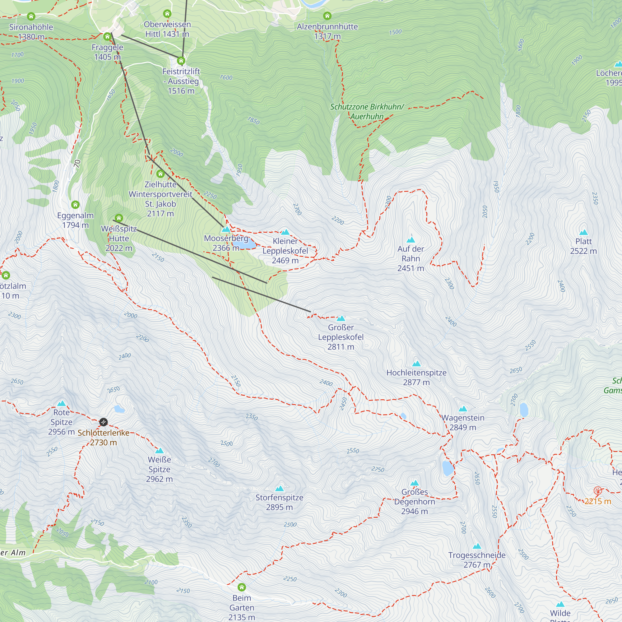 Leppleskofelbahn - Bergstation map