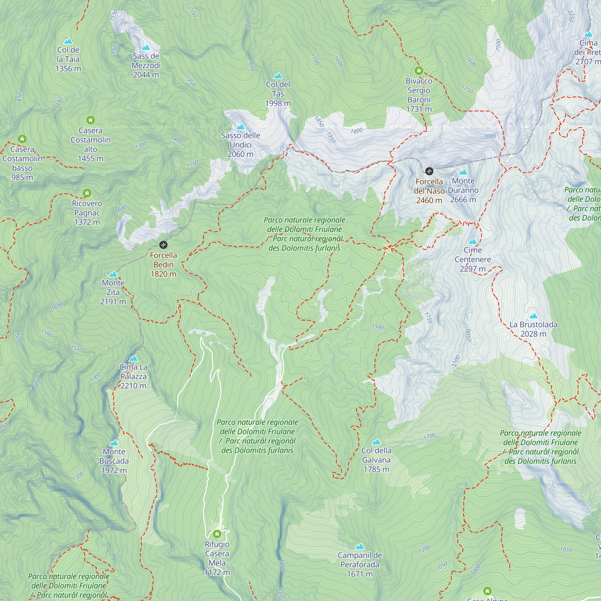 Casera Pezzeit map