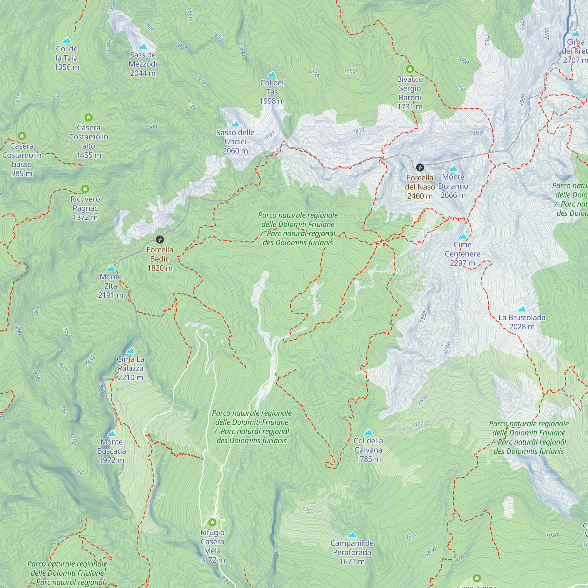 Casera Pezzeit map