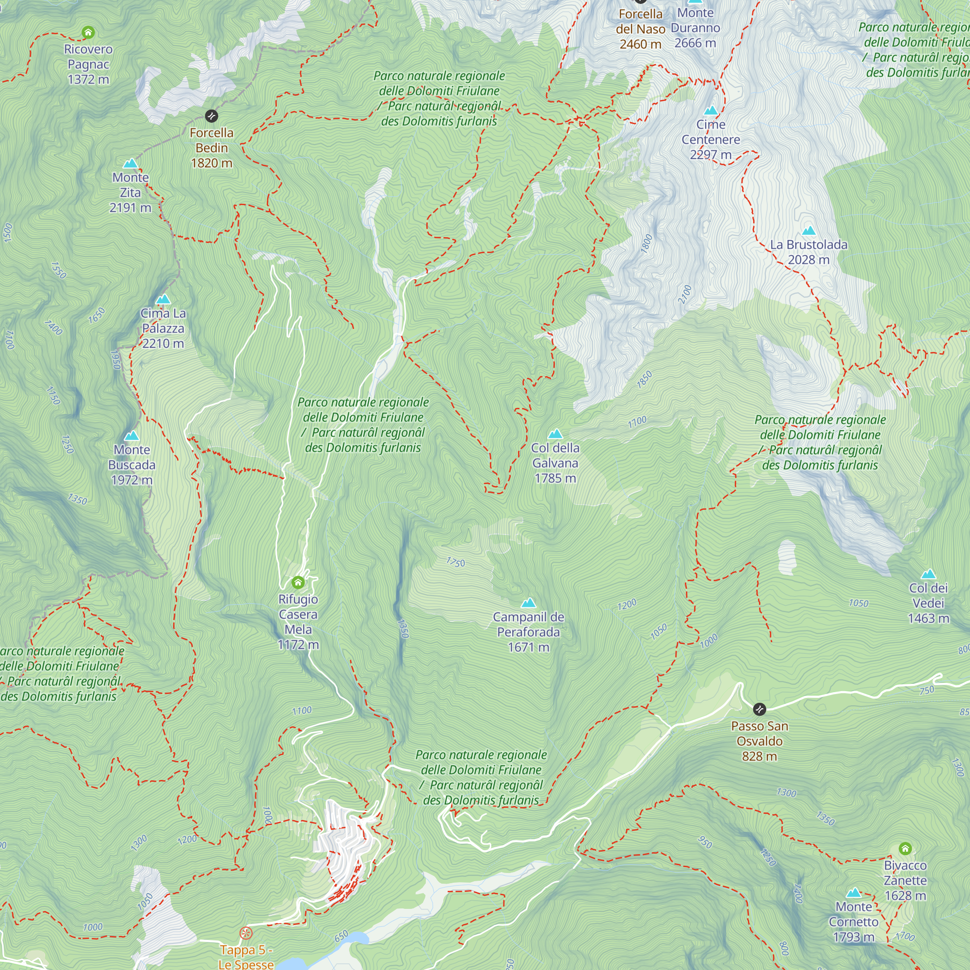 Ricovero Casera Galvana map