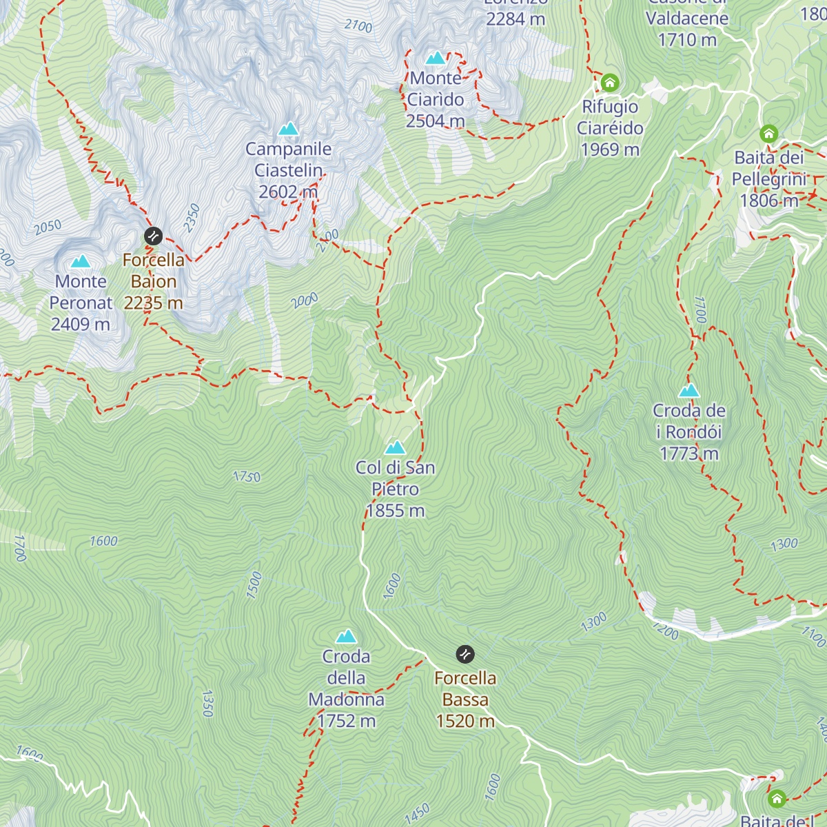 Rifugio Bajon map