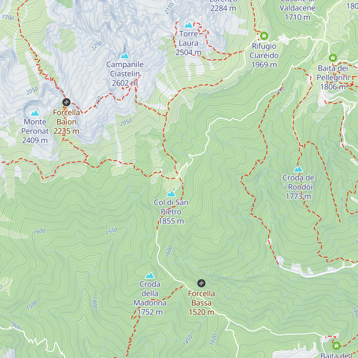 Rifugio Bajon map