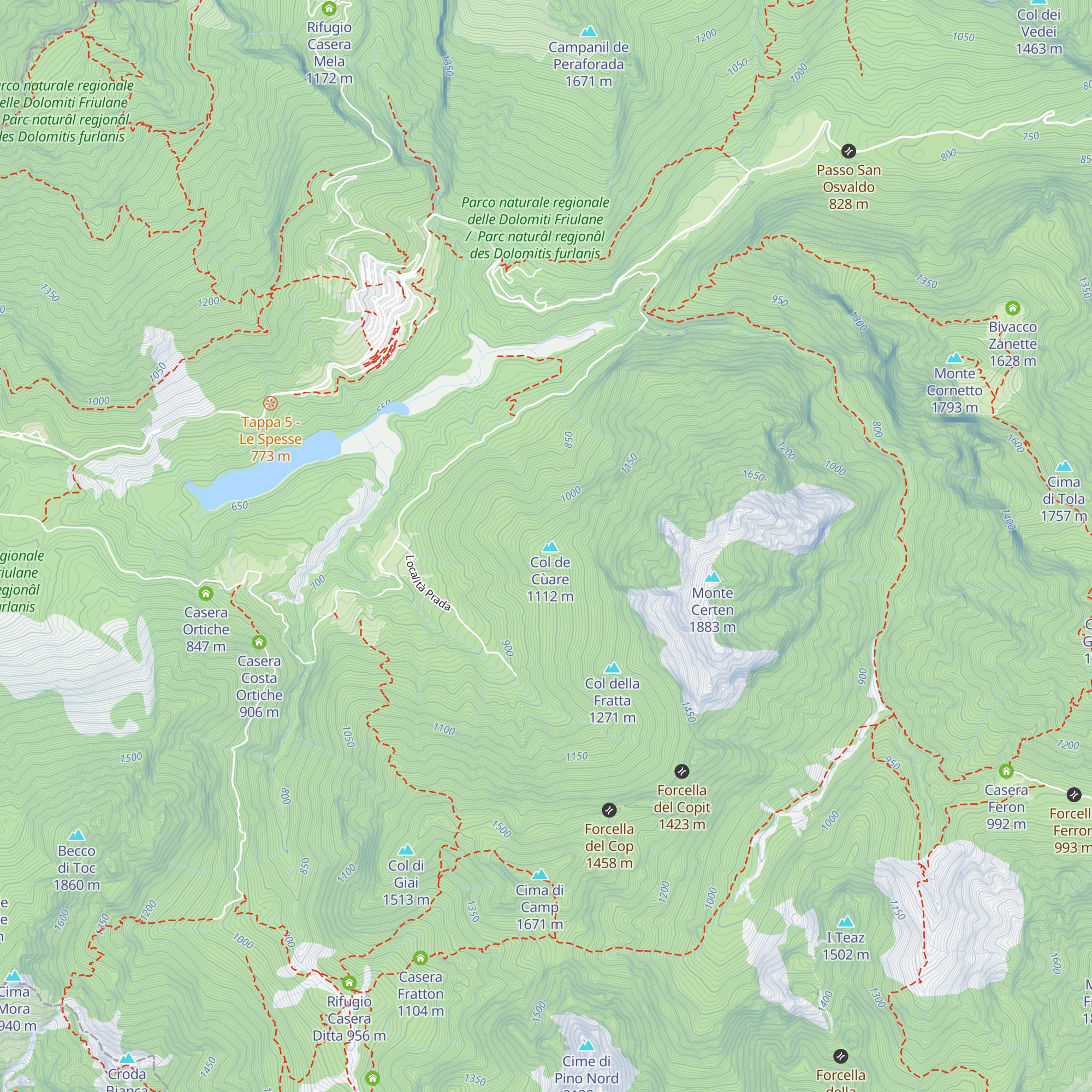 Casera Col de Cùare map
